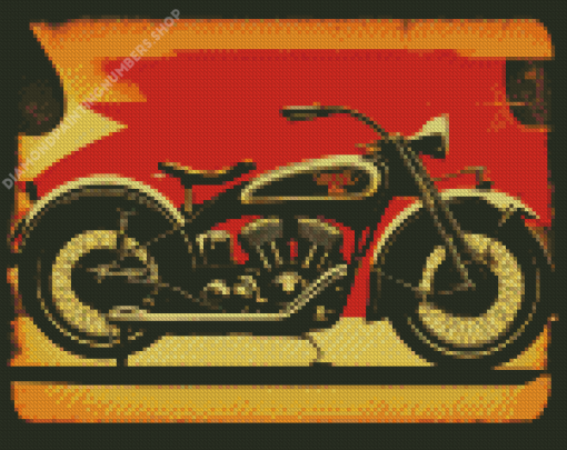 Vintage Indian Motorcycle Diamond Painting