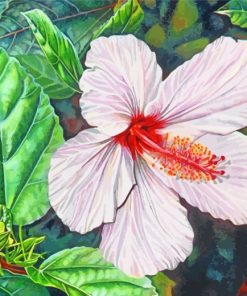 White Hibiscus Flower Diamond Painting