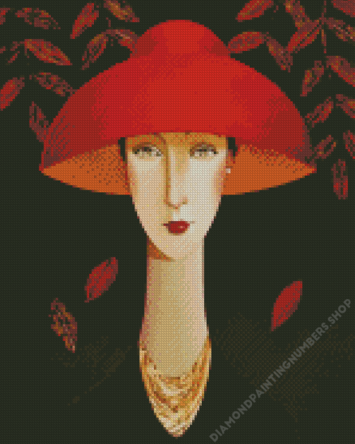 Woman In Hat Diamond Painting