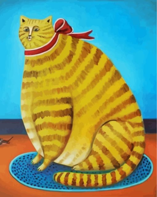 Yellow Fat Cat Diamond Painting