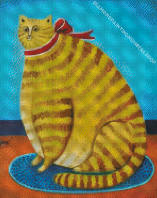 Yellow Fat Cat Diamond Painting