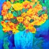 Yellow Flowers Vase Art Diamond Painting