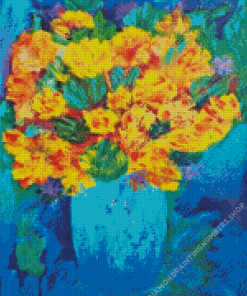 Yellow Flowers Vase Art Diamond Painting