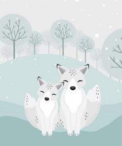 Baby Arctic Foxes Art Diamond Painting