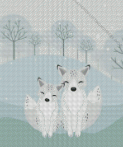 Baby Arctic Foxes Art Diamond Painting