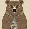 Bear With Tie Diamond Painting