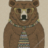 Bear With Tie Diamond Painting