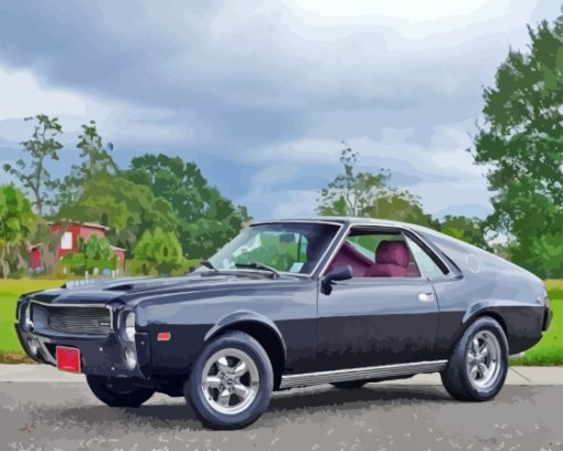 Black 1968 Amc Amx Car Diamond Painting