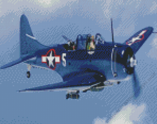 Black WWII Fighter Plane Diamond Painting