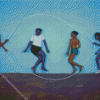 Black Children Jumping Rope Diamond Painting