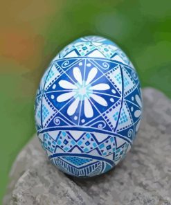 Blue Pysanka Ukrainian Egg Diamond Painting