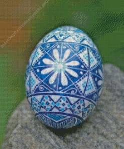 Blue Pysanka Ukrainian Egg Diamond Painting