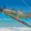 Flying Hurricane Plane Diamond Painting