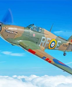 Flying Hurricane Plane Diamond Painting