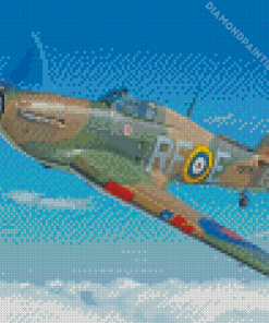 Flying Hurricane Plane Diamond Painting