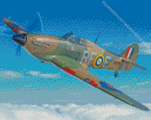 Flying Hurricane Plane Diamond Painting