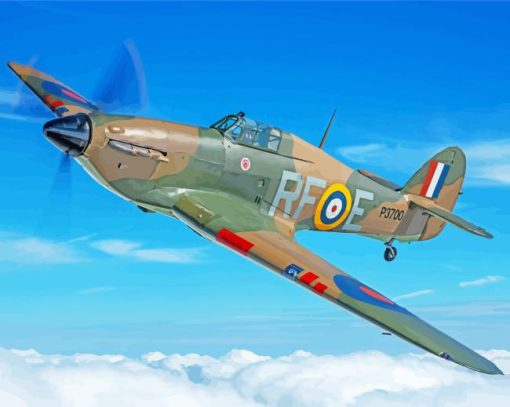 Flying Hurricane Plane Diamond Painting