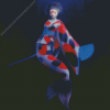 Geisha Mermaid Coy Fish Diamond Painting