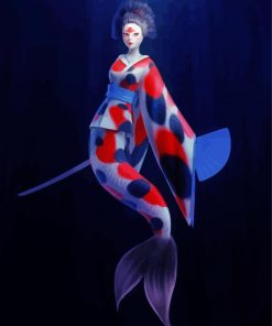 Geisha Mermaid Coy Fish Diamond Painting