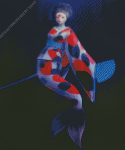 Geisha Mermaid Coy Fish Diamond Painting