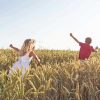 Girl And Boy In Field Diamond Painting