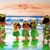 Hawaiian Girls Dancing Hula Dance Diamond Painting