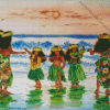 Hawaiian Girls Dancing Hula Dance Diamond Painting