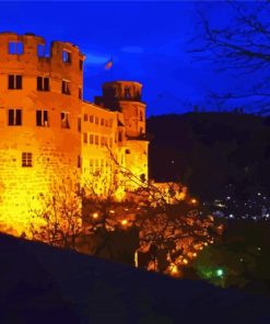 Heidelberg Castle Night Diamond Painting