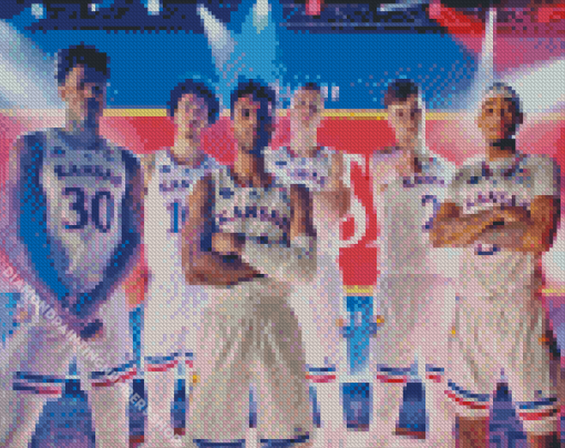 Kansas Jayhawks Basketball Team Diamond Painting