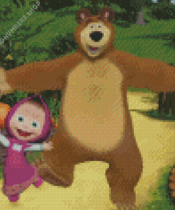 Lovely Masha And The Bear Diamond Painting