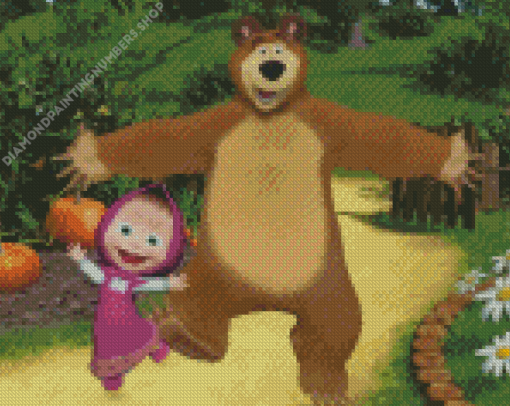 Lovely Masha And The Bear Diamond Painting