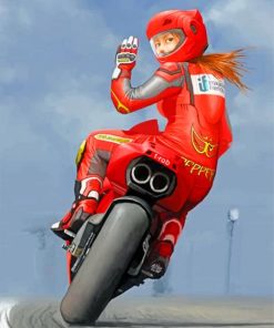 Motorcyclist Girl Diamond Painting