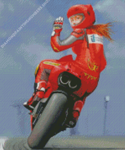 Motorcyclist Girl Diamond Painting