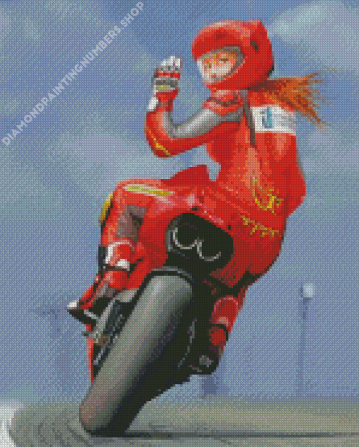 Motorcyclist Girl Diamond Painting