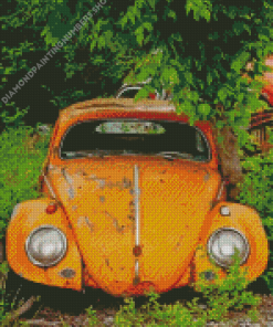 Orange Old Car Diamond Painting