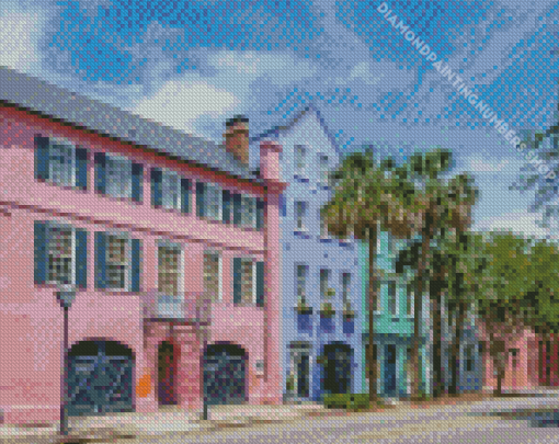 Rainbow Row Charleston Diamond Painting