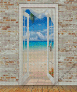 White Door To The Beach Diamond Painting