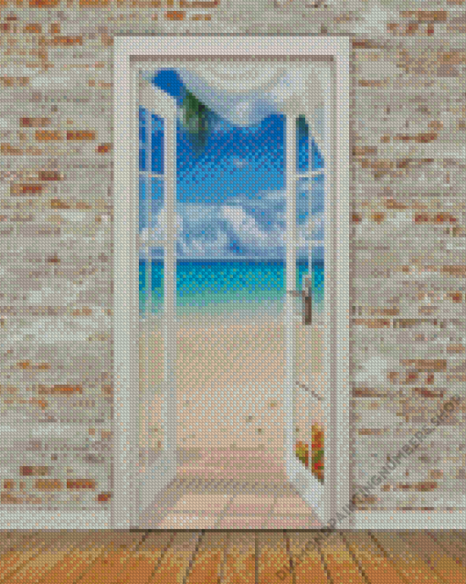 White Door To The Beach Diamond Painting