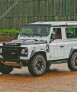 White Land Rover Defender 90 Diamond Painting