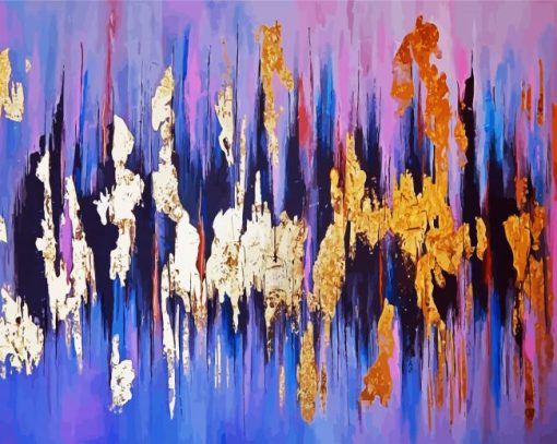 Abstract Gold Leaf Diamond Painting