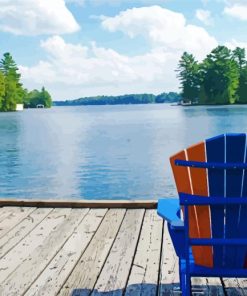 Adirondack Chair By Lake Diamond Painting