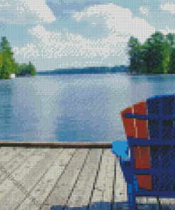 Adirondack Chair By Lake Diamond Painting