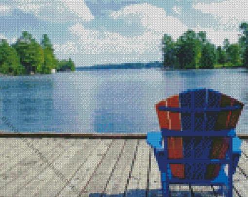 Adirondack Chair By Lake Diamond Painting