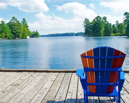 Adirondack Chair By Lake Diamond Painting