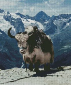 Aesthetic Grey Yak Diamond Painting