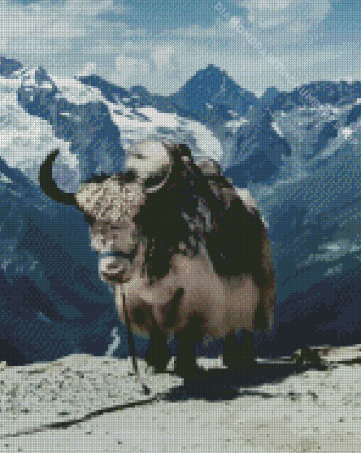 Aesthetic Grey Yak Diamond Painting