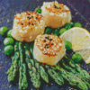 Asparagus With Scallops Dish Diamond Painting