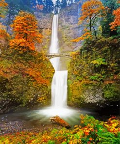 Autumn Multnomah Falls Diamond Painting