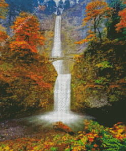 Autumn Multnomah Falls Diamond Painting