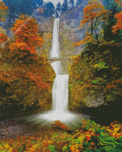 Autumn Multnomah Falls Diamond Painting